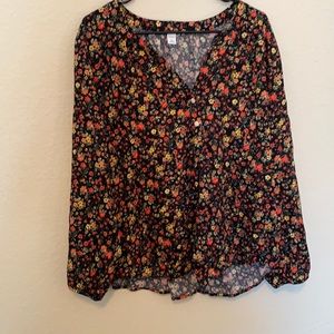 Flower print blouse